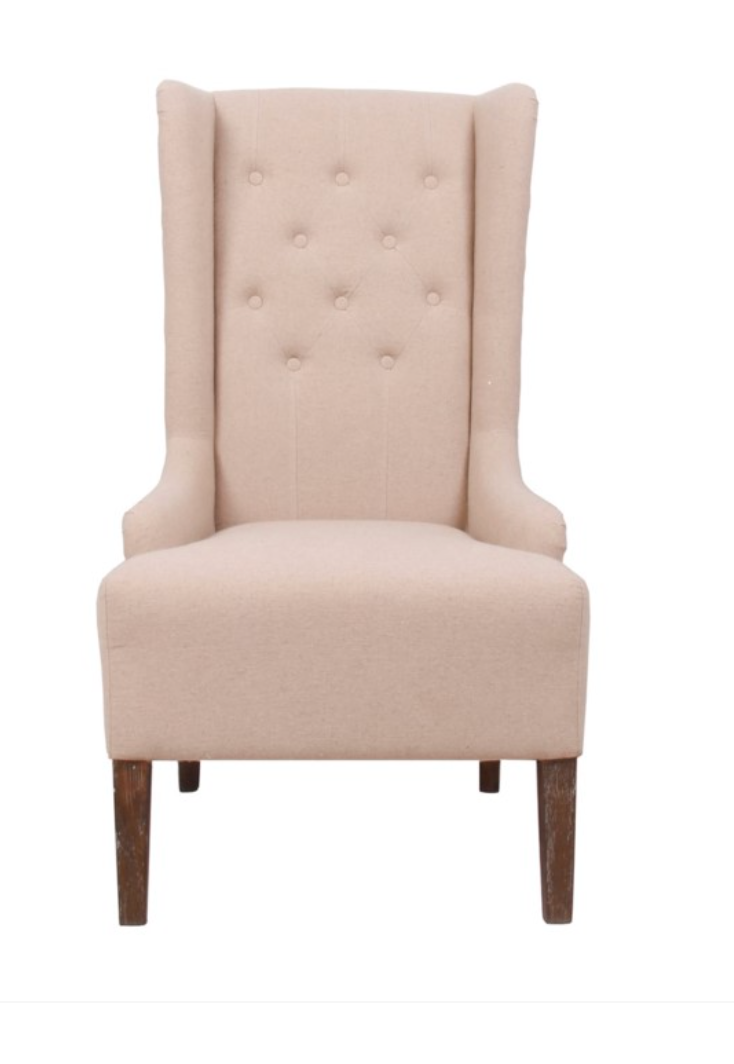 Ramona Wing Chair - Oatmeal Linen - Classic Carolina Home