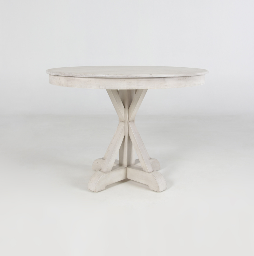 Merrill 42" Round Dining Table - Ivory - Classic Carolina Home