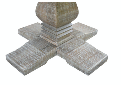 Charleston 53" Round Parquet Dining Table - White Wash - Classic Carolina Home