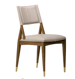 Finley Leather Dining Chair - Beige - Classic Carolina Home