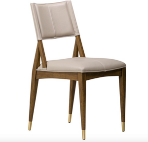 Finley Leather Dining Chair - Beige - Classic Carolina Home