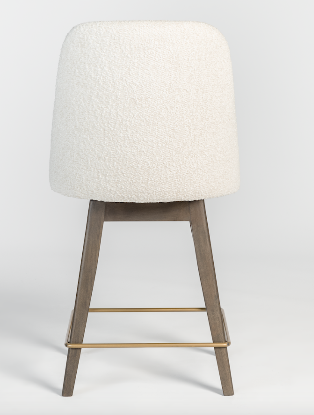 Zach Swivel Bar Stool - Cotton + Brown - Classic Carolina Home