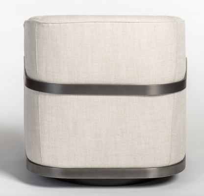 Renee Occasional Swivel Chair - Frost + Nickel - Classic Carolina Home