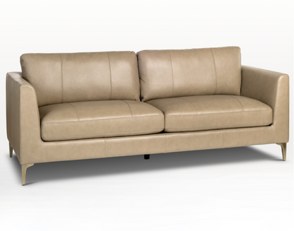 Lorenzo 87" Top Grain Leather Sofa - Toffee - Classic Carolina Home