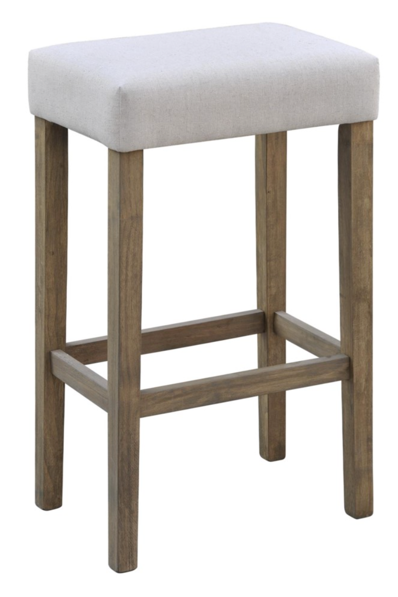 Lockard 24" Saddle Barstool - Oatmeal Linen - Classic Carolina Home