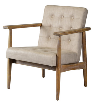 Morton Occasional Chair - Pearl Linen + Driftwood - Classic Carolina Home