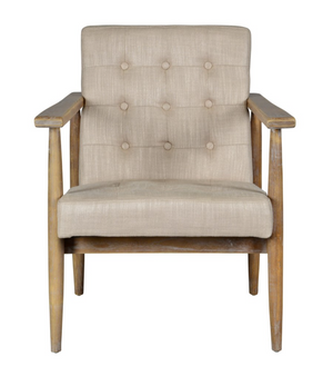 Morton Occasional Chair - Pearl Linen + Driftwood - Classic Carolina Home