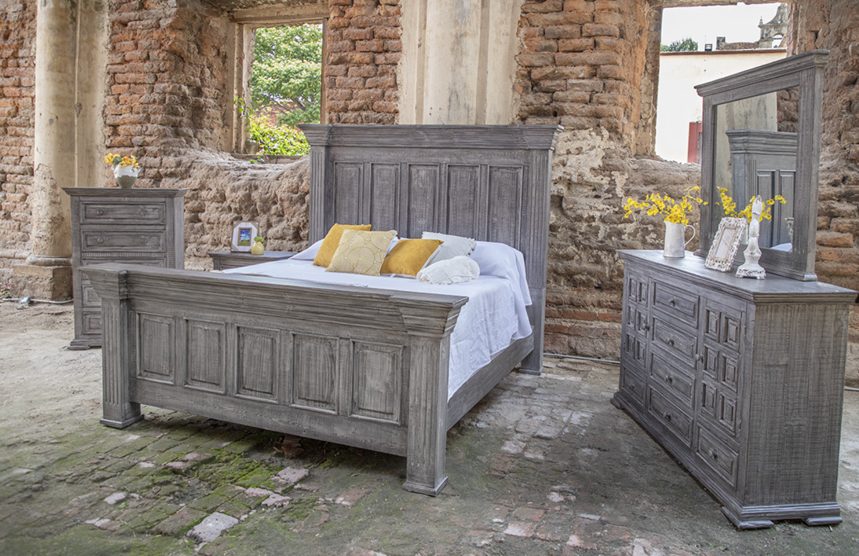 Queen panel online bed