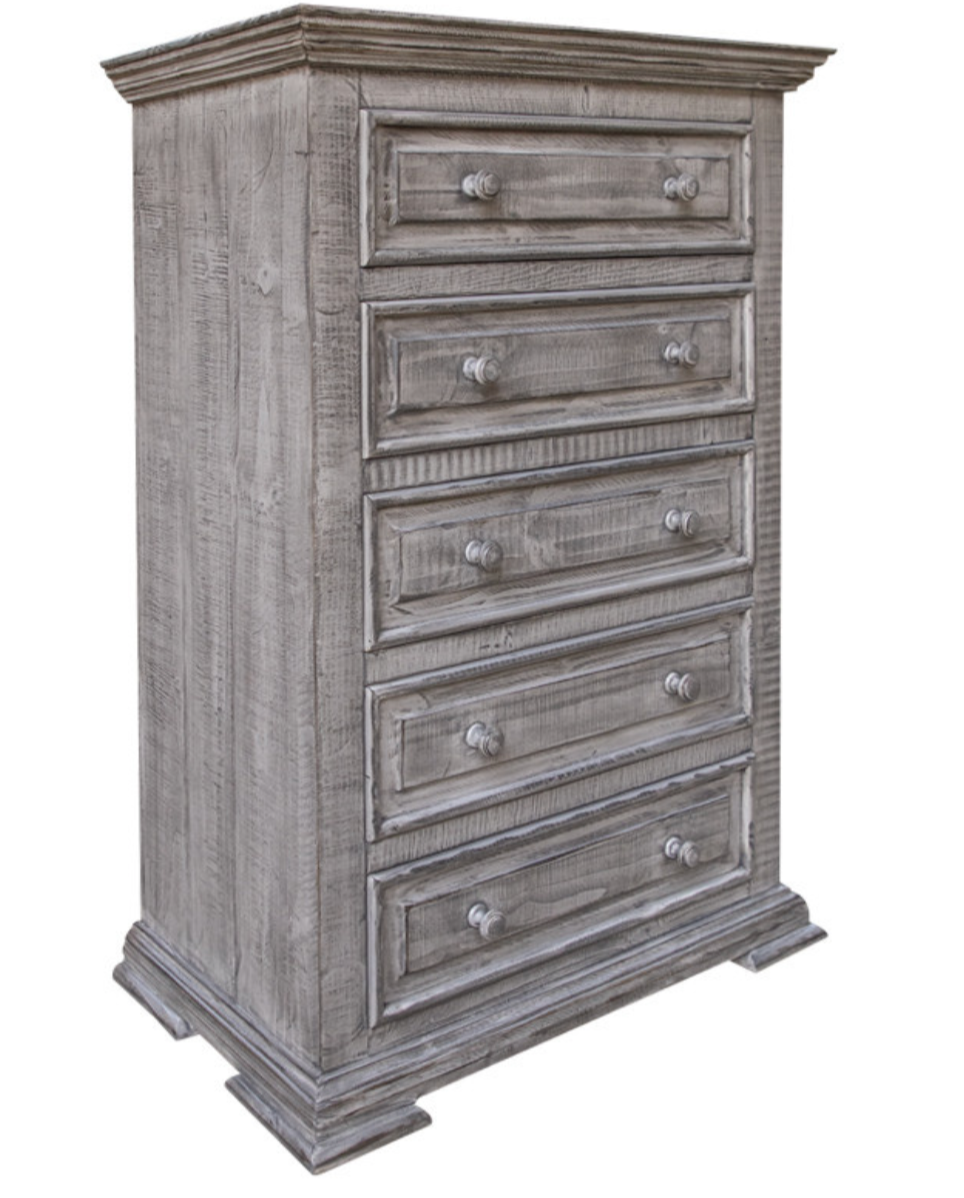 Cabo 37" 5 Drawer Chest - Weathered Gray - Classic Carolina Home