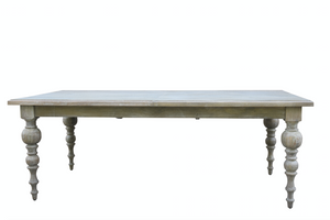 Salem 82" - 102" Extension Dining Table - New White Wash - Classic Carolina Home