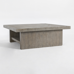 Yuma 50" Reclaimed Pine + Concrete Square Coffee Table - Classic Carolina Home