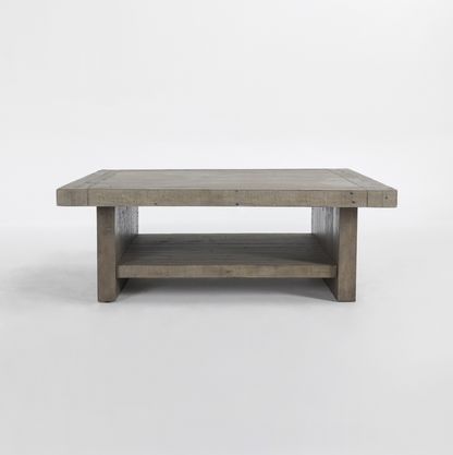 Yuma 50" Reclaimed Pine + Concrete Square Coffee Table - Classic Carolina Home