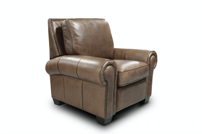 Wallace 42" Top Grain Leather Reclining Chair - Diva Oak - Classic Carolina Home