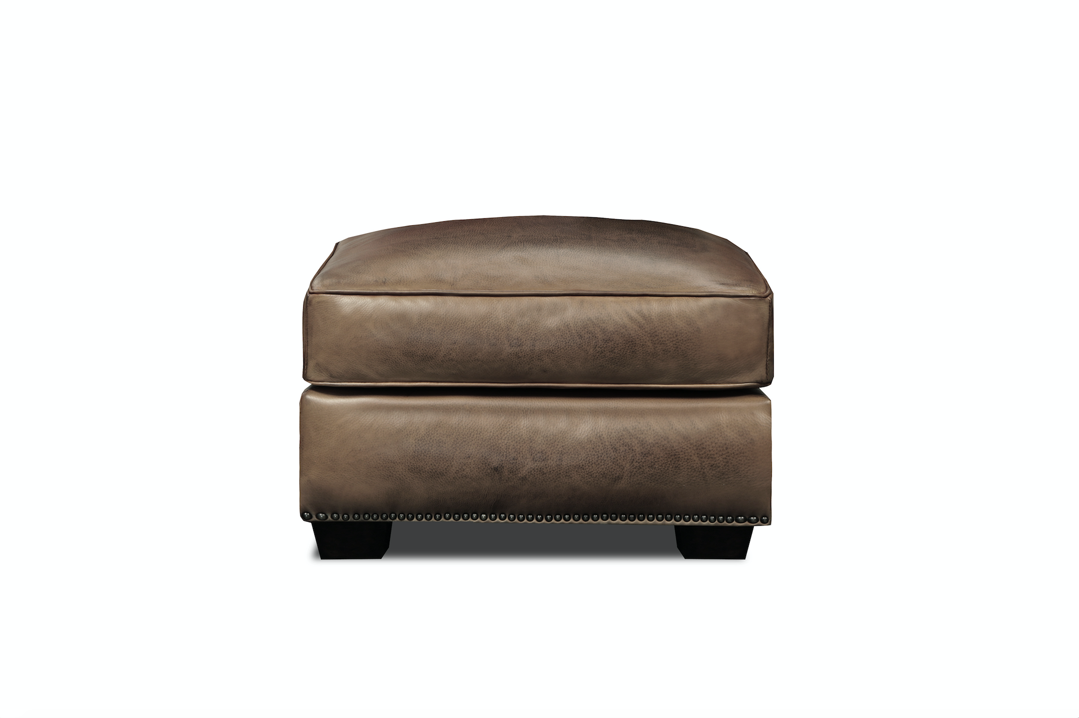 Wallace 30" Top Grain Leather Ottoman - Diva Mustang - Classic Carolina Home