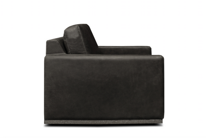 Clarksdale 32" Top Grain Leather Swivel Chair - Napa Charcoal - Classic Carolina Home