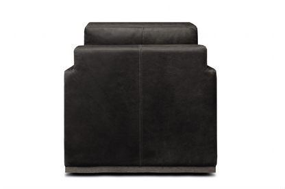 Clarksdale 32" Top Grain Leather Swivel Chair - Napa Charcoal - Classic Carolina Home