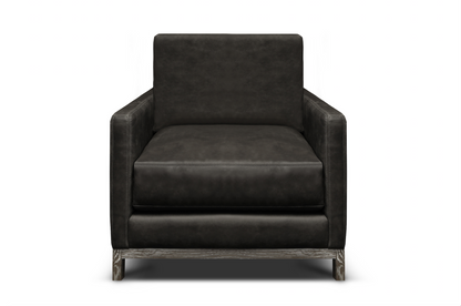 Clarksdale 32" Top Grain Leather Chair - Napa Charcoal - Classic Carolina Home