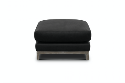 Clarksdale 30" Top Grain Leather Ottoman - Napa Charcoal - Classic Carolina Home