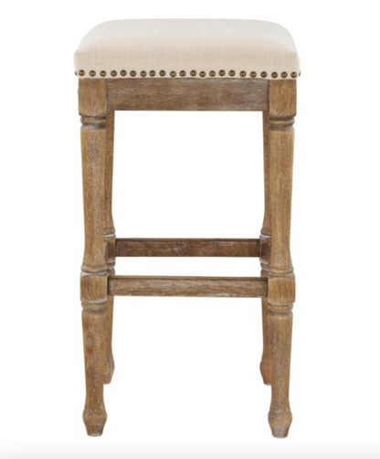 Walker Barstool - Putty Linen + Driftwood - Classic Carolina Home