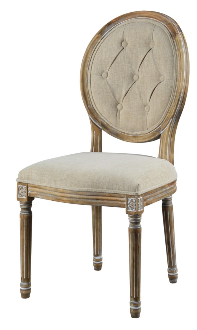 Gretchen Tufted Dining Chairs - French Linen + Natural - Classic Carolina Home