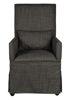 Mandy Slipcovered Arm Chair - Charcoal Tweed - Classic Carolina Home