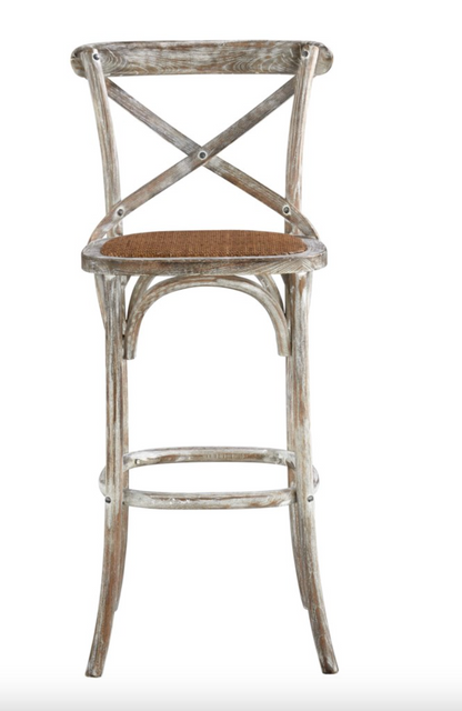 Barnett X-Back Barstool - White Washed - Classic Carolina Home