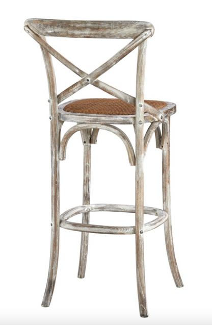 Barnett X-Back Barstool - White Washed - Classic Carolina Home