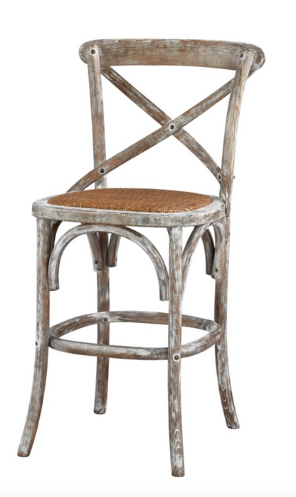 Barnett X-Back Counter Stool - White Wash - Classic Carolina Home