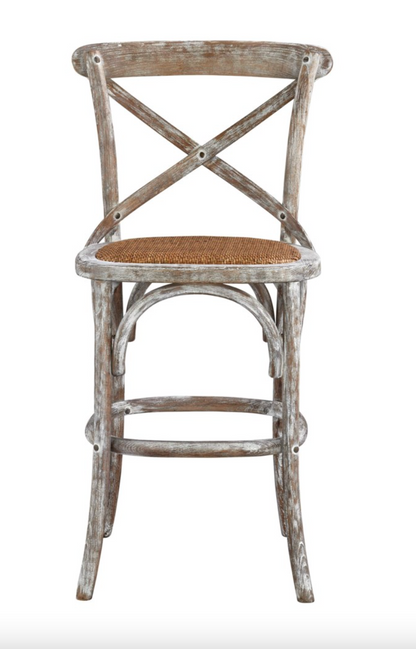 Barnett X-Back Counter Stool - White Wash - Classic Carolina Home