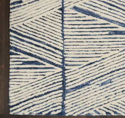 Denver Area Rug - White/Blue - Classic Carolina Home