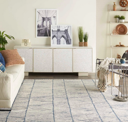 Denver Area Rug - White/Blue - Classic Carolina Home