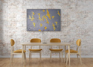 Silhouettes in Flight IV 38" Hand Painted Canvas Artwork