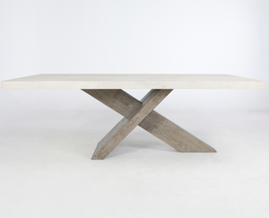 Irving 84" Reclaimed Pine + Concrete Dining Table