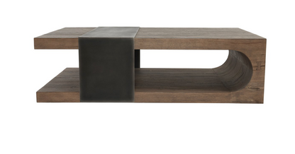 Doster 63" Reclaimed Oak Coffee Table - Natural + Iron