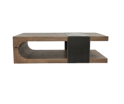 Doster 63" Reclaimed Oak Coffee Table - Natural + Iron