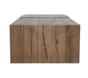 Doster 63" Reclaimed Oak Coffee Table - Natural + Iron
