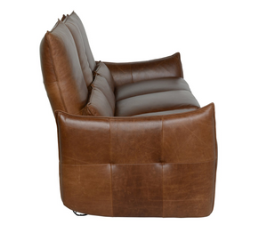 Helsinki 78" 3 Cushion Top Grain Leather Reclining Sofa -  Brown