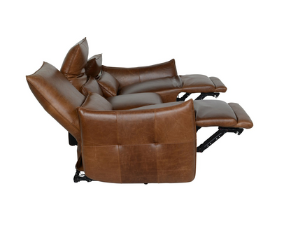 Helsinki 78" 3 Cushion Top Grain Leather Power Motion Reclining Sofa -  Brown