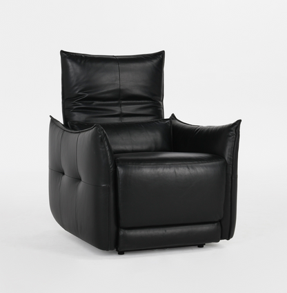 Helsinki 33" Top Grain Leather Power Motion Recliner -  Black