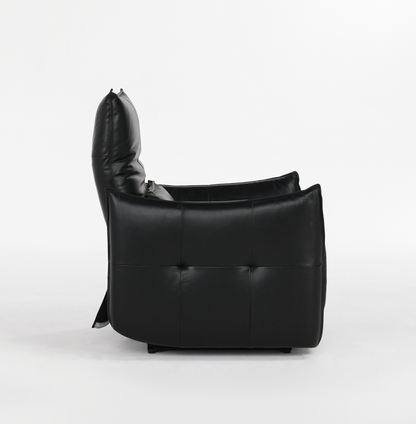 Helsinki 33" Top Grain Leather Power Motion Recliner -  Black