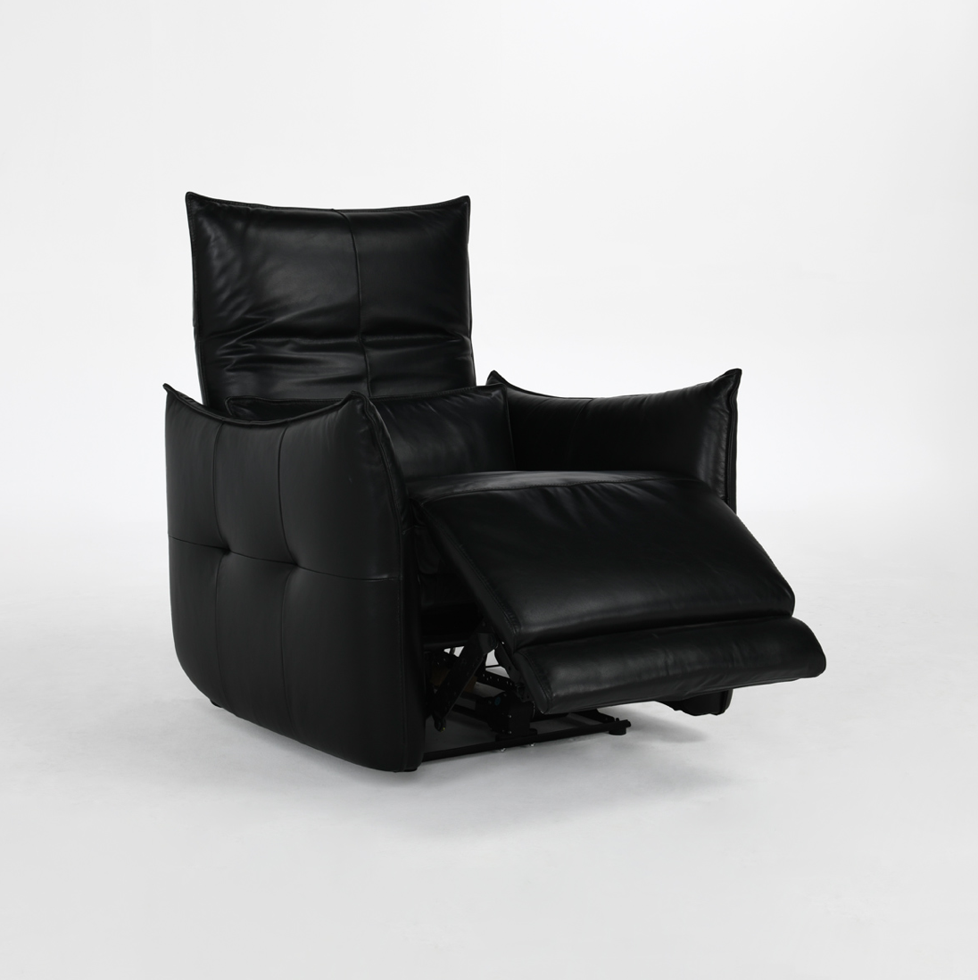 Helsinki 33" Top Grain Leather Power Motion Recliner -  Black