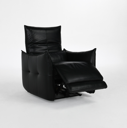 Helsinki 33" Top Grain Leather Power Motion Recliner -  Black