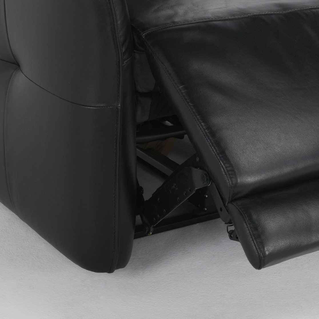 Helsinki 33" Top Grain Leather Power Motion Recliner -  Black