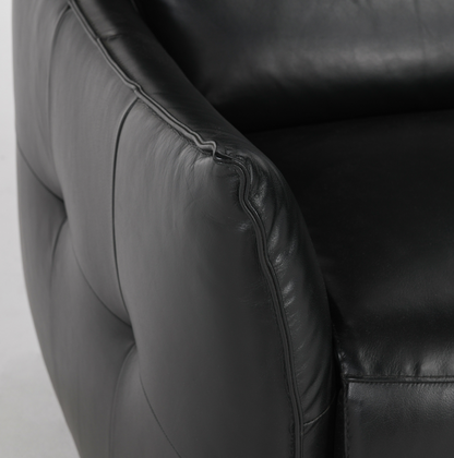 Helsinki 33" Top Grain Leather Power Motion Recliner -  Black