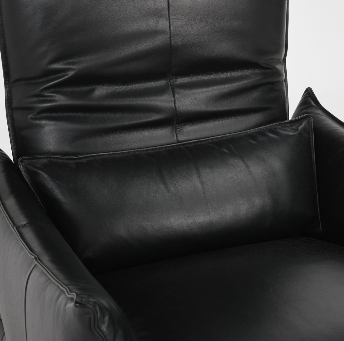 Helsinki 33" Top Grain Leather Power Motion Recliner -  Black