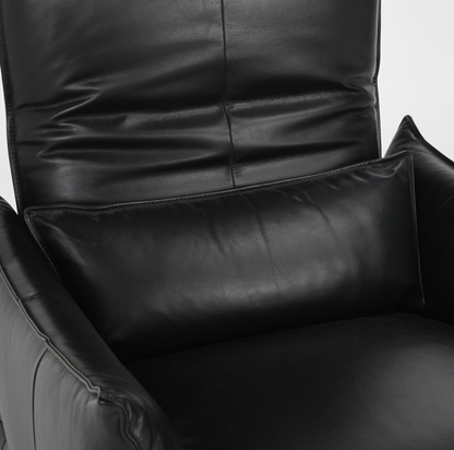 Helsinki 33" Top Grain Leather Power Motion Recliner -  Black