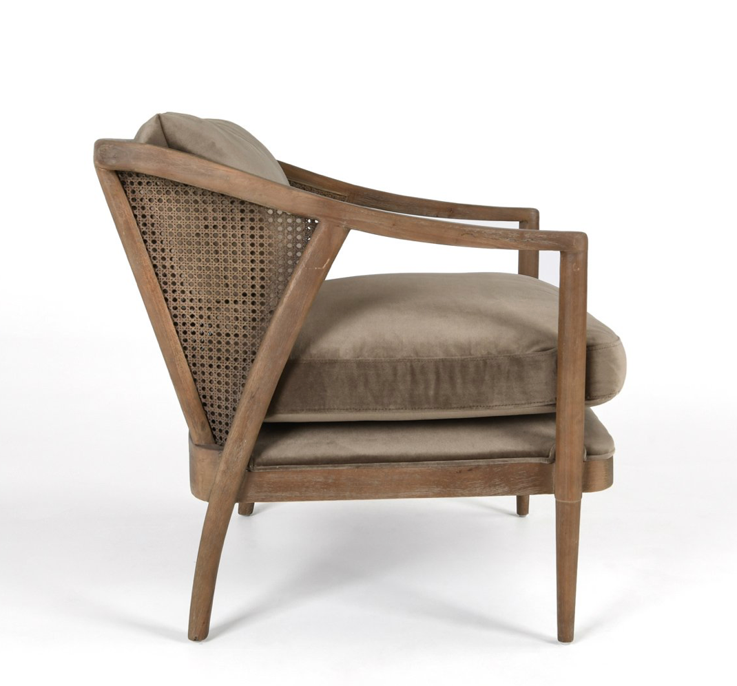 Codie 28" Accent Chair - Taupe Velvet