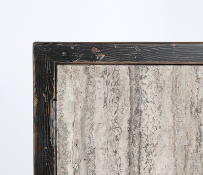 Drake 103" Reclaimed Pine + Travertine 6 Door Sideboard