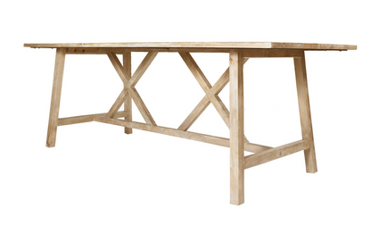 Lennon 84" Trestle Dining Table - White Wash