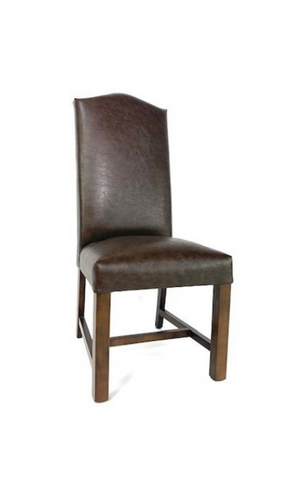 Shania Top Grain Leather Dining Chair - Timber + Black Walnut